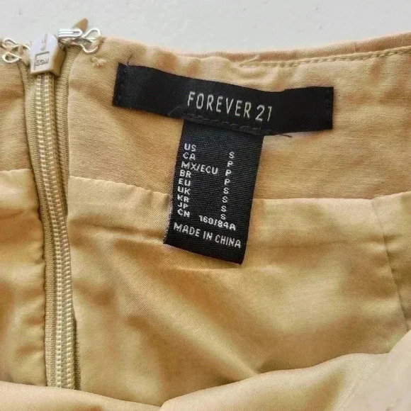 FOREVER 21 Asymmetrical tan mini skirt - Picture 3 of 4